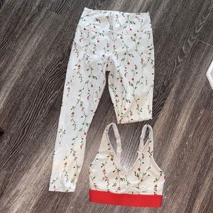 Cherry Blossom featured Fabletics set - Medium Yoga pants & matching sports bra
